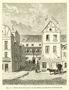 Ingång till La Force via rue des Ballets, vy tagen från rue Saint-Antoine av French School