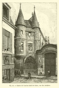 Ingång till det före detta Hôtel de Guise, rue des Archives av French School