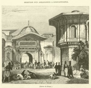 Ingång till Divan (gravyr) av French School