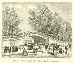 Ingång till Tuileriträdgården, från sidan av kajen, 1858 av French School