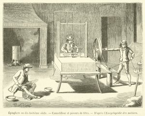 Pinmakers under artonde århundradet, Cannetilleur och poseurs de têtes (gravyr) av French School