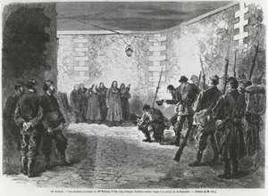 Avrättning av Georges Darboy, 24 mars 1871 (gravyr) av French School