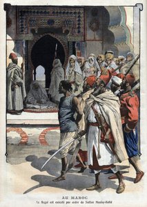 Avrättning av Rogui Bou Hamara på order av sultan Moulay Hafid i Fez, ""The Little Journal"" i oktober av French School