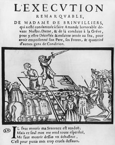 Avrättning av markisin de Brinvilliers, 1676 av French School