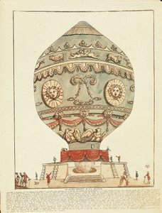 Experiment av bröderna Montgolfier med luftballong på slottet La Muette, 21 november av French School