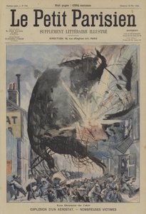 Explosion av en ballong (färg litho) av French School