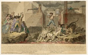 Utdrag från Les Formes Acerbes, pub. 13 maj 1795 (handfärgad gravyr) av French School