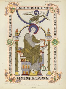 Utdrag ur ett manuskript från Royal Library of Belgium, Bryssel (chromolitho) av French School