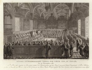 Extraordinär session som hölls av Ludvig XVI på slottet i Versailles av French School