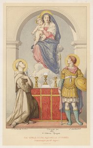 Faksimil av en akvarell av Ingres, kommunicerad av fru Ingres (chromolitho) av French School