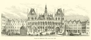 Fasad av Hôtel de Ville, under Ludvig XIII av French School