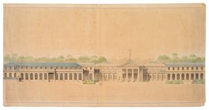 Fasad av Chateau de Neuilly av French School