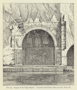 Fasad av Tagh-i-Bostan av French School