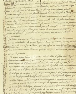 Faksimil av Louis XVI av Frankrikes testamente av French School