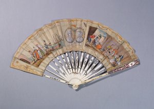Fläkt med illustrationer från grevinnan av Cagliostro, ca 1786 (gouache på papper & elfenben) av French School