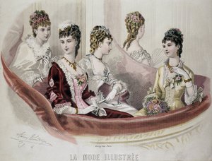 Mode kvinnor - i "" Fashion Illustrated"", sd. 1800-talets andra hälft. av French School