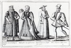 Mode under Tudorperioden (gravyr) av French School