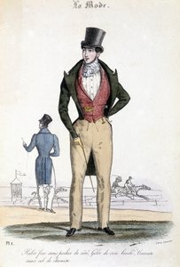 Maskulint mode 1829 - i "Les Modes" av French School