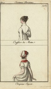 Fashionabla frisyr och hatt, Paris av French School
