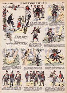 Vapenbragd av en apa (färg litho) av French School