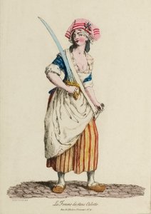 Kvinna Sans-Culotte, ca 1792 (gravyr) av French School