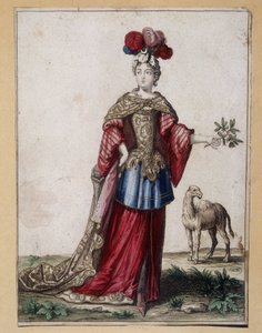 Kvinnlig balettdräkt - gravyr av French School