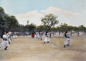 Fäktning vid Baionette- i "" Album militaire"" - Zouaves av French School