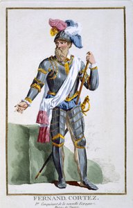 Fernand Cortez (1485-1547), graverad av Pierre Duflos (1742-1816), 1780 (kopparstick) av French School
