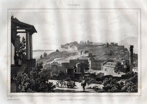 Fiesole -Toscana - Gravyr från "" Pittoreska Italien"" av M. de Norvins, Ch. Nodier 1834-1836. av French School