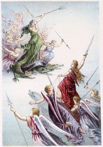 Kamp mellan onda och goda andar i havet - i "" Resan till havets botten"" av H. de la Blanchère. Paris, red. Jouvet et Cie, sd. 1880. av French School