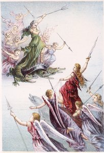 Kamp mellan onda och goda andar i havet - i "" Resan till havets botten"" av H. de la Blanchère. Paris, red. Jouvet et Cie, sd. 1880. (dubbel 02950) av French School