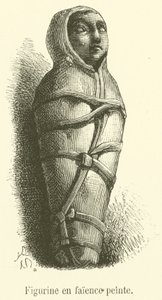 Målad lergodsfigur (gravyr) av French School