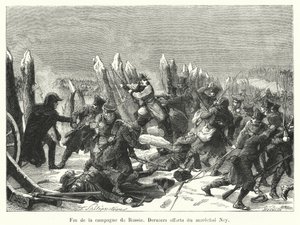 Slutet på den ryska kampanjen, Marshal Neys sista ansträngningar (gravyr) av French School