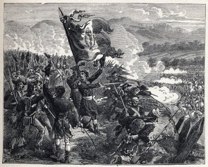 Första koalitionen: Överste Antoine Guillaume (Antoine-Guillaume) Rampon (1759-1842) vid slaget vid Montenotte den 12 april av French School