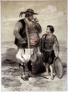 Fiskare i Douarnenez, ca 1855 av French School