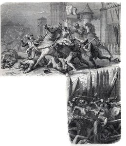 Florens går in i ett uppror (de "åtta heligas krig") mot den heliga belägringens återkomst till Rom. Påven Gregoire XI Pierre Roger de Beaufort av French School