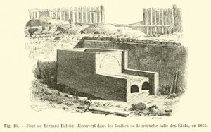 Fyra av Bernard Palissy, upptäckt i utgrävningarna av den nya Salle des Etats, 1865 av French School