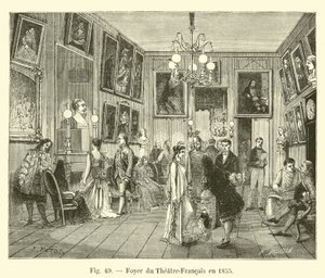 Foajén för Theatre-Francais 1855 av French School