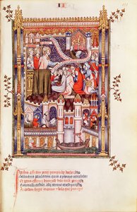 Fr 2091 fol.111 St. Denis predikar för parisarna som bryter sina hedniska idoler, från Vie de St. Denis, 1317 av French School