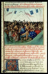 Fr 6465 f.140 Lothar I (795-855) Kejsare av västerlandet i strid med sina bröder Ludvig den tyske (c.804-76) och Karl den skallige (823-77) vid Fontenoy en Puisaye 841 av French School