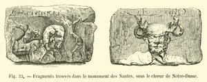 Fragment hittade i monumentet Nautes, under Notre-Dames kör av French School