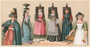 Frankrike XIXth Cent Costume av French School