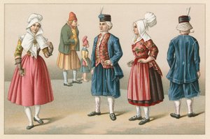 Frankrike XIXth Cent Dräkt av French School