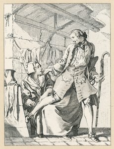 Frankrike XVIIIth Cent Dräkt av French School