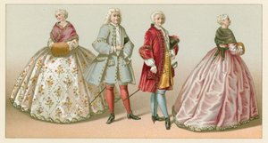 Frankrike XVIIIth Cent Kostym av French School