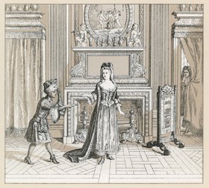 Frankrike XVIIth Cent Dräkt av French School