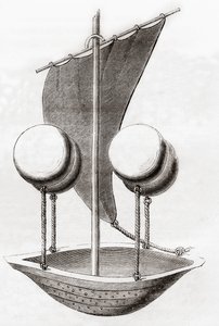Francesco Lana de Terzis flygbåtskoncept c.1670, från 