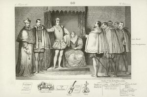 Frans II av Frankrike informerade parlamentsdeputerade att han har valt sina farbröder, hertigen av Guise och Karl, kardinal av Lorraine, att regera åt honom, 1559 av French School