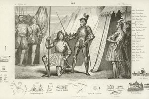 Frans I av Frankrike begär att bli adlad av Chevalier Bayard efter seger i slaget vid Marignano, Italien, 1515