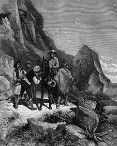 Francois Arago (1786 - 1853) åkte 1806 till Spanien för att slutföra mätningen av Meridianen och en kväll dockades han av fyra banditer. av French School